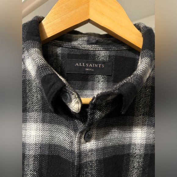 ALLSAINTS Windham Slim Fit Plaid Long Sleeve Shirt Sz S - Picture 5 of 9